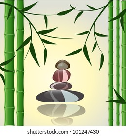 design background bamboo with stones for a spa