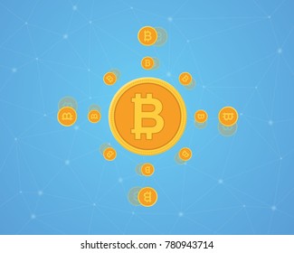Design background bitcoin style collection
