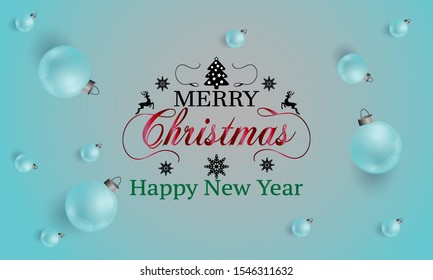 Design background with Christmas balls toys. vector illustration.