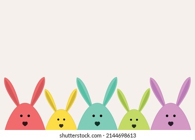 Design of a background with colourful Easter rabbits. Vector