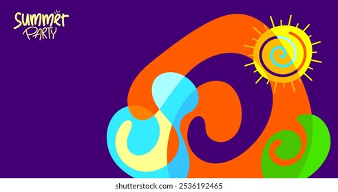 Fondo de diseño con tema de verano contemporáneo para Anuncio, póster, diseño, tarjeta de felicitación, folleto, digital, Plantilla. Ilustración vectorial