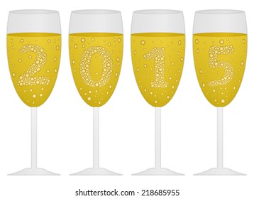 design a background with the date 2015 created with champagne 