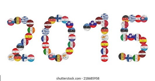 design a background with the date 2015 created with flag 