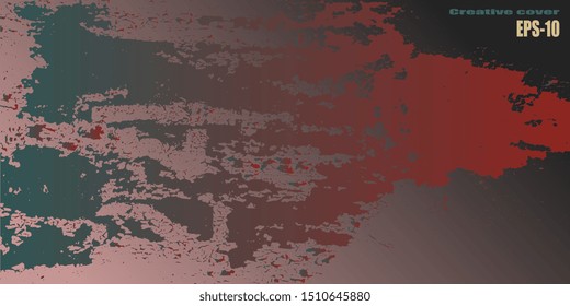 Design background. Designer decorative cover. Business card. Spotted textured background. Vector graphics. Creative vector background for banner and flyer. Spots and blots. EPS-10
