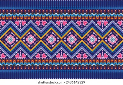 Design for Background, Frame, Border, or Decoration with Persian Ethnic Aztec Pattern Illustration in black and white color. Native Indian, Navajo, Inca Design, Ikat, geometric pattern