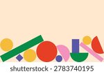Design background geometric semi circle stack bold vibrant