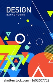 Design background with geometric shape for your event. Colorful design poster. Applicable for banner, placard, poster, flyer.