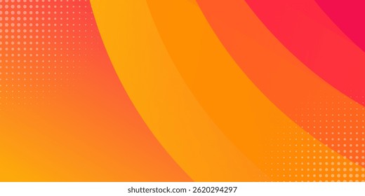 Desenhe a cor do gradiente do plano de fundo. Gradiente amarelo e rosa com decoração de meio-tom moderno abstrato