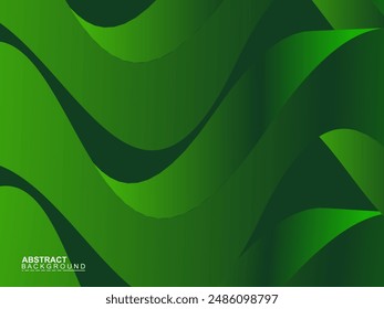 Design background with green color and blur. 3d green wave background.	