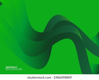 Design background with green color and blur. 3d green wave background.	