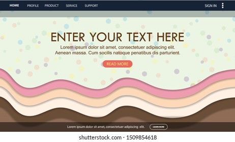 Design background header website. Header for website. Website template for websites, or apps. vector illustration. Vector art