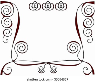 Design background with lines and spirals on pink