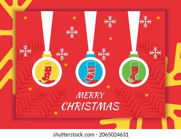 Design background Merry Christmas and happy new year on style flat illustration. Vector illustration Eps10