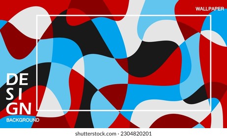 Diseñar el afiche de fondo mosaico abstracto cubierta de colores rojo y azul. Ilustración vectorial. El estilo es sencillo y moderno.