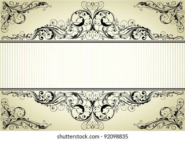 Design background retro frame label design, black colored, with yellow gradient.