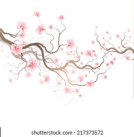 Design Background With Sakura Tree