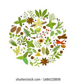 Diseño de fondo para la tienda de especias. Ilustración del vector