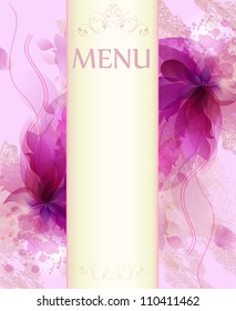 Design background of spring flowers brochure. vintage design template