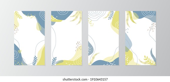 Design background story template for social media. Abstract design vector illustration with nature style background
