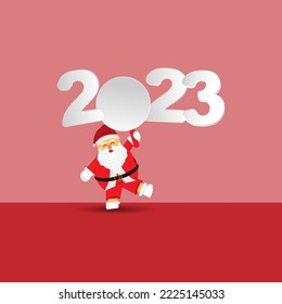 Design background template for happy new year 2023 and merry christmas celebration.