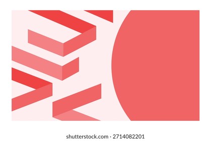 Diseño de fondo de Plantilla laberinto rojo único abstracto