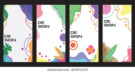 Design Background Tropical Modern Soft Color for Baner, Poster, Flyer, Social Media Content