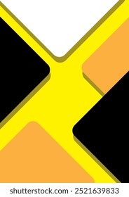 Design background, vector, yellow background, black arrowhead corner, white and dark yellow.