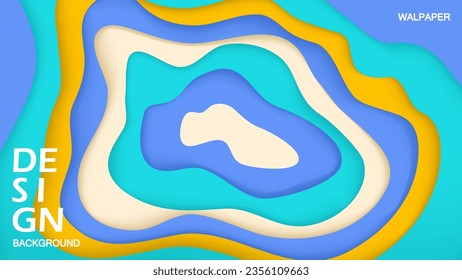Design background wallpaper 3d papercut shape  colorful. vector illustration. 