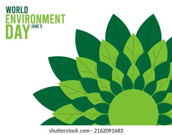 Design background of world environment day. June 5. Flat design vector illustration. White background.