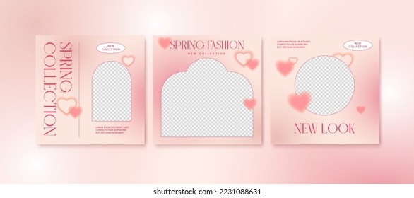 Design backgrounds for social media banner.Set of social media post frame templates.Vector cover. Mockup for personal blog or shop.Layout for promotion.Endless square puzzle.