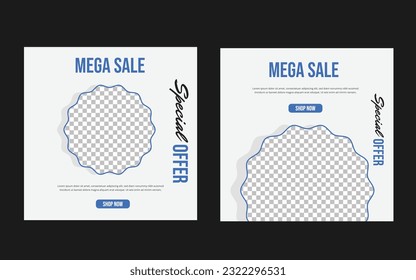 Design backgrounds for social media banner. editable minimal banner template. Suitable for social media post and web internet ads. Vector illustration with sales items