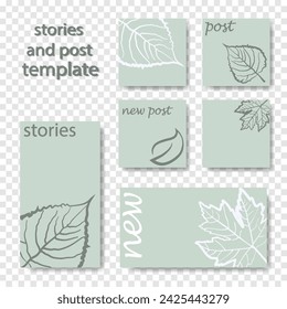 Design backgrounds for social media banner. Set of instagram post frame templates. Vector cover. Mockup for personal blog or shop. Layout for promotion. Endless square puzzle