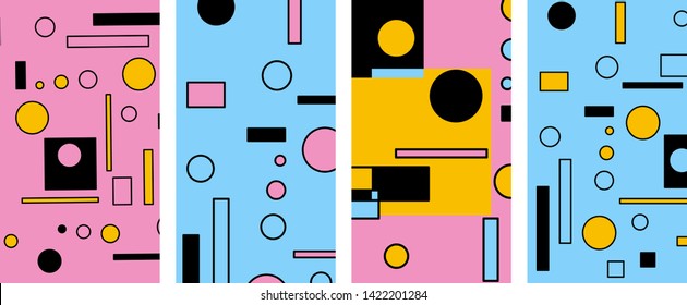 Design backgrounds for social media. Geometric shape, Hand drawn abstract card. Vector illustration