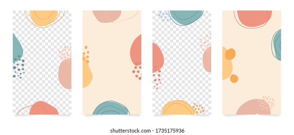 Design backgrounds for social media post and stories. Photo frame template for shop , fashion, blog, web ads. Trendy Memphis design cover. Abstract shape with minimal design. Vector  illustration.