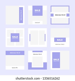 Design backgrounds for social media. Template for social network message, vector illustration. 