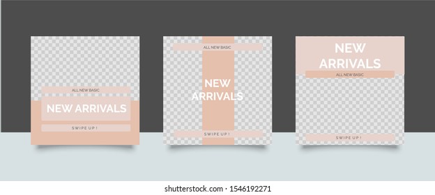 Design backgrounds for special offer. Peach Sqaure New Arrivals Elegant.