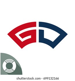 Design badge / emblem / logo with name initials, designed specifically for a combination of G & D letter