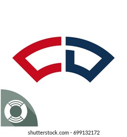 Design badge / emblem / logo with name initials, designed specifically for a combination of C & D letter