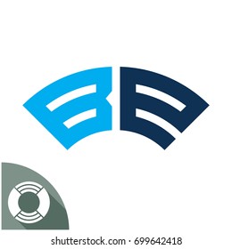 Design badge / emblem / logo with name initials, designed specifically for a combination of B & E letter