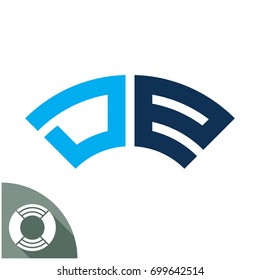 Design badge / emblem / logo with name initials, designed specifically for a combination of D & E letter