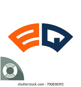 Design badge / emblem / logo with name initials, designed specifically for a combination of E & Q letter