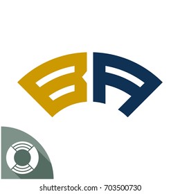 Design badge / emblem / logo with name initials, designed specifically for a combination of B & A letter
