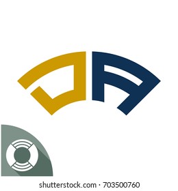 Design badge / emblem / logo with name initials, designed specifically for a combination of D & A letter
