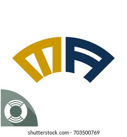 Design badge / emblem / logo with name initials, designed specifically for a combination of M & A letter
