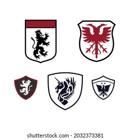 Design badges for Embroidery and others, with a heraldic theme