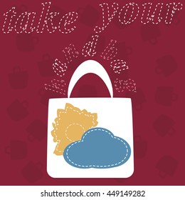 design bags with sun and cloud