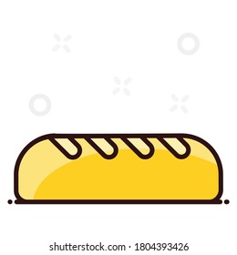 Diseño de pan de baguette, diseño de icono editable de refresco 