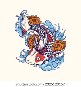 	
Design Balinese koi vector art