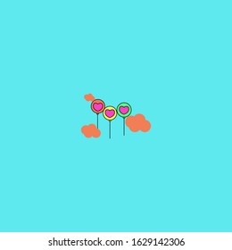 Design a balloon icon template on Valentine's Day