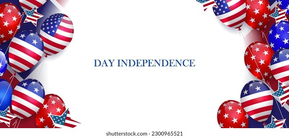 Design with balloons with elements of the flag of America